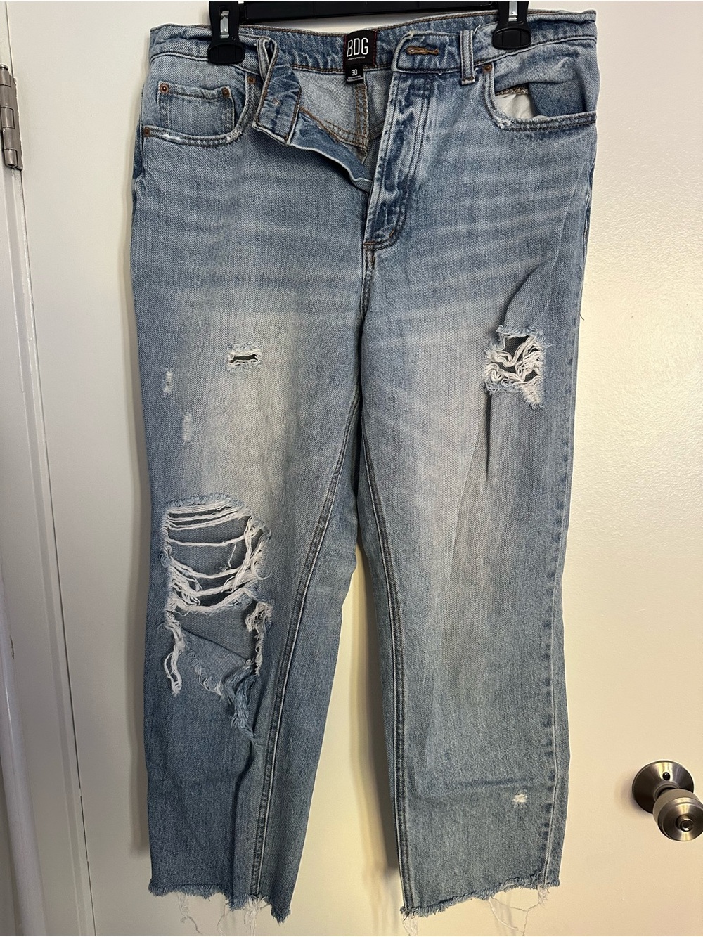 BDG Light Wash Distressed Boyfriend Jeans